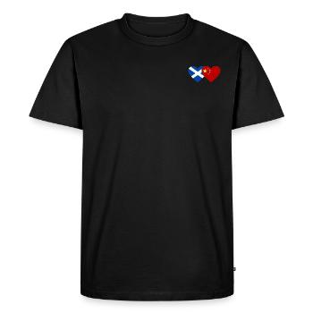 Ecosse Chine drapeau coeur - T-shirt Premium bio Homme - noir - Devant - Nico (187cm)