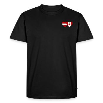 Austria Canada flag heart - Men's Premium Organic T-Shirt - black - Front - Nico (187cm)