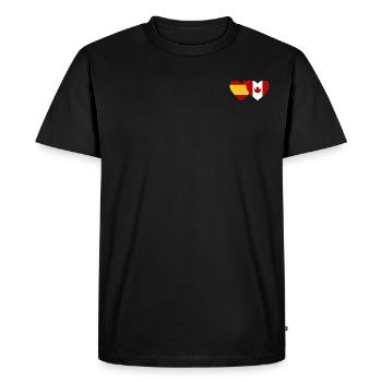 Coeur de drapeau Espagne Canada - T-shirt Premium bio Homme - noir - Devant - Nico (187cm)