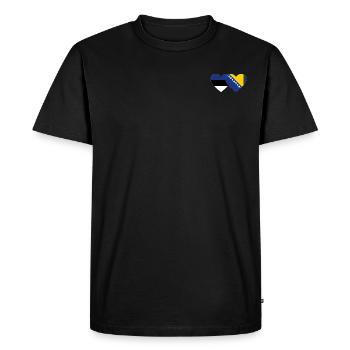 Estonie Bosnie Drapeau Coeur - T-shirt Premium bio Homme - noir - Devant - Nico (187cm)
