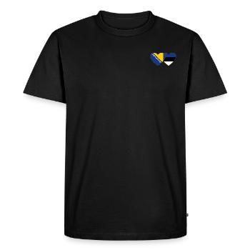 Bosnie Estonie Drapeau Coeur - T-shirt Premium bio Homme - noir - Devant - Nico (187cm)