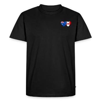 Australie Canada drapeau coeur - T-shirt Premium bio Homme - noir - Devant - Nico (187cm)