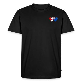 Canada Australia Flag Heart - Men's Premium Organic T-Shirt - black - Front - Nico (187cm)