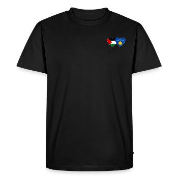 Palestine Kosovo drapeau coeur - T-shirt Premium bio Homme - noir - Devant - Nico (187cm)