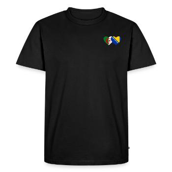 Algérie Bosnie Drapeau Coeur - T-shirt Premium bio Homme - noir - Devant - Nico (187cm)