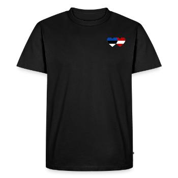 Estonie Autriche Drapeau Coeur - T-shirt Premium bio Homme - noir - Devant - Nico (187cm)