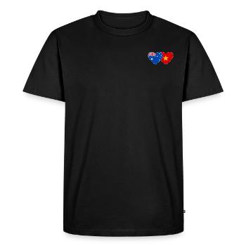 Drapeau Australie Vietnam Coeur - T-shirt Premium bio Homme - noir - Devant - Nico (187cm)