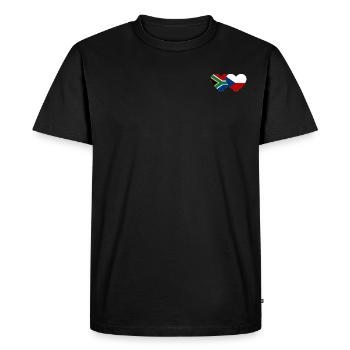 Afrique du Sud Drapeau République Tchèque Coeur - T-shirt Premium bio Homme - noir - Devant - Nico (187cm)
