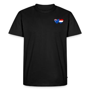 Australie Hollande Drapeau Coeur Drapeau - T-shirt Premium bio Homme - noir - Devant - Nico (187cm)