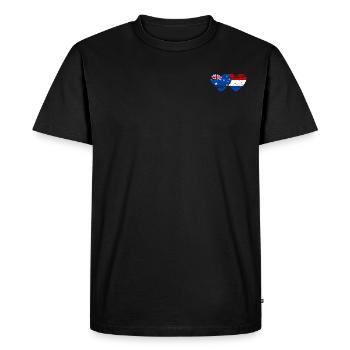 Australie Hollande Drapeau Coeur Drapeau utilisé - T-shirt Premium bio Homme - noir - Devant - Nico (187cm)