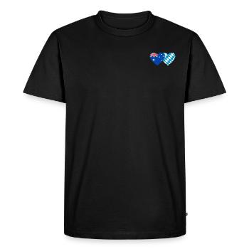 Australia Bavaria Flag Heart - Men's Premium Organic T-Shirt - black - Front - Nico (187cm)