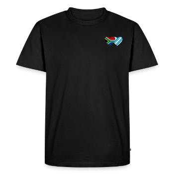South Africa Bavaria Flag Heart - Men's Premium Organic T-Shirt - black - Front - Nico (187cm)
