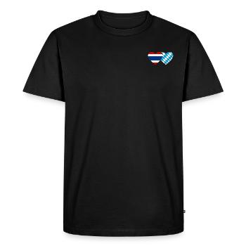 Thaïlande Bavaroise Drapeau Coeur - T-shirt Premium bio Homme - noir - Devant - Nico (187cm)