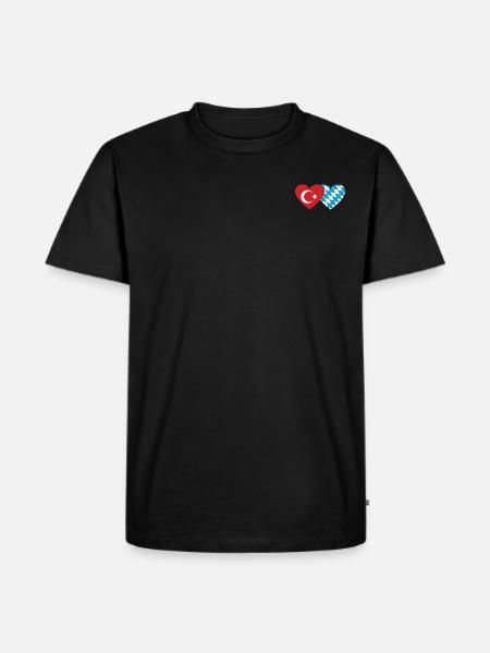 Turkey Bavaria Flag Heart - Men's Premium Organic T-Shirt - black