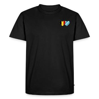 Belgium Bavaria Flag Heart - Men's Premium Organic T-Shirt - black - Front - Nico (187cm)