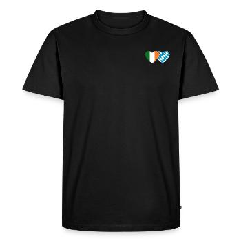 Ireland Bavaria Flag Heart - Men's Premium Organic T-Shirt - black - Front - Nico (187cm)