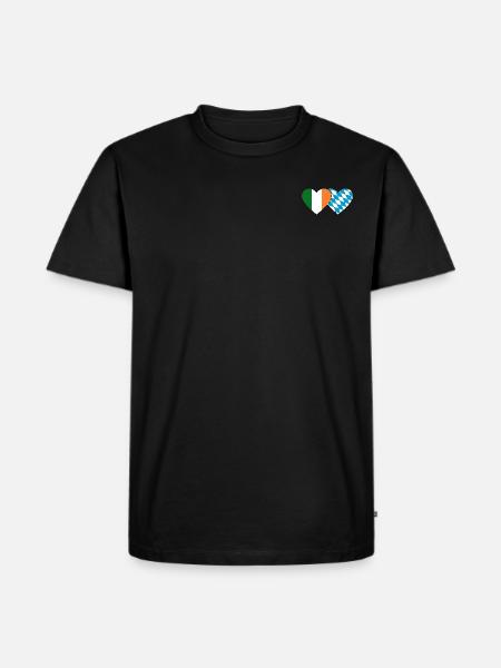 Ireland Bavaria Flag Heart - Men's Premium Organic T-Shirt - black