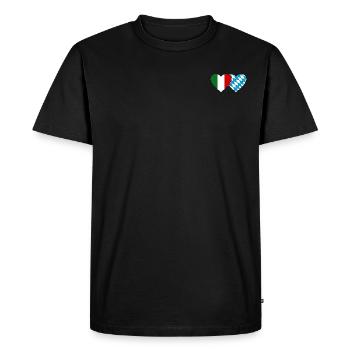 Italy Bavaria Flag Heart - Men's Premium Organic T-Shirt - black - Front - Nico (187cm)