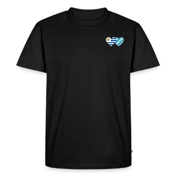Uruguay Bavaroise Drapeau Coeur - T-shirt Premium bio Homme - noir - Devant - Nico (187cm)