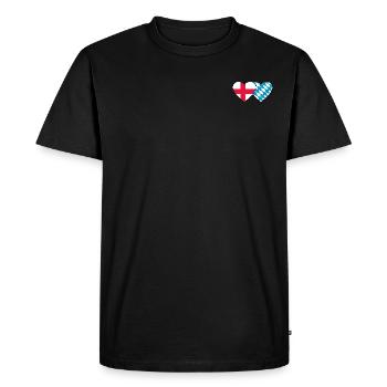 England and Bayern Flag Heart - Men's Premium Organic T-Shirt - black - Front - Nico (187cm)