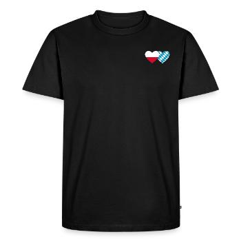 Poland Bavaria Flag Heart - Men's Premium Organic T-Shirt - black - Front - Nico (187cm)