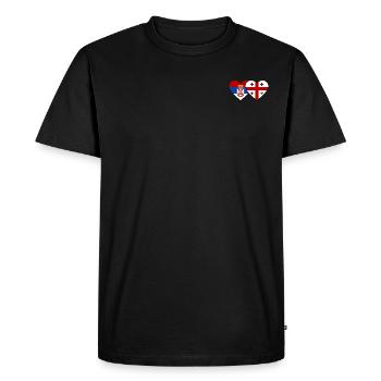Serbia Georgia Flag Heart - Men's Premium Organic T-Shirt - black - Front - Nico (187cm)