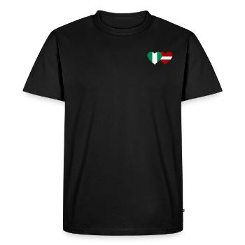 Nigeria Lettonie Drapeau Coeur - T-shirt Premium bio Homme - noir - Devant - Nico (187cm)