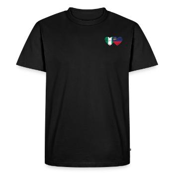 Nigeria Liechtenstein drapeau coeur utilisé - T-shirt Premium bio Homme - noir - Devant - Nico (187cm)