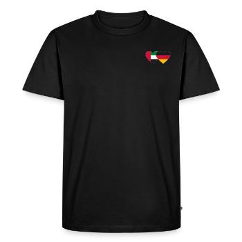 United Arab Emirates Germany Heart - Men's Premium Organic T-Shirt - black - Front - Nico (187cm)