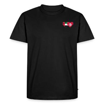 United Arab Emirates Tunisia Heart - Men's Premium Organic T-Shirt - black - Front - Nico (187cm)