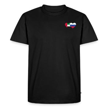 Émirats arabes unis Russie Drapeau Coeur - T-shirt Premium bio Homme - noir - Devant - Nico (187cm)