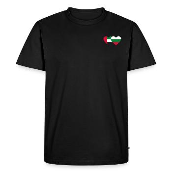 Émirats arabes unis Bulgarie Drapeau Coeur - T-shirt Premium bio Homme - noir - Devant - Nico (187cm)