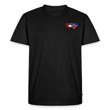 Émirats arabes unis Islande Drapeau Coeur - T-shirt Premium bio Homme - noir - Devant - Nico (187cm)