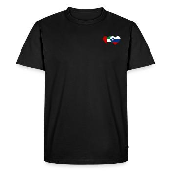 Émirats arabes unis Slovénie Drapeau Coeur - T-shirt Premium bio Homme - noir - Devant - Nico (187cm)