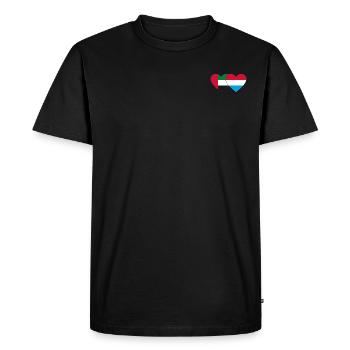 Émirats arabes unis Luxembourg Drapeau Coeur - T-shirt Premium bio Homme - noir - Devant - Nico (187cm)