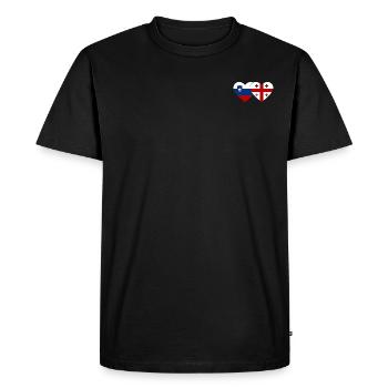 Slovenia Georgia Flag Heart - Men's Premium Organic T-Shirt - black - Front - Nico (187cm)