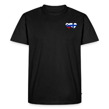 Slovénie Finlande Drapeau Coeur - T-shirt Premium bio Homme - noir - Devant - Nico (187cm)