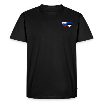 Slovénie Estonie Drapeau Coeur - T-shirt Premium bio Homme - noir - Devant - Nico (187cm)