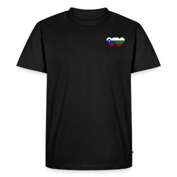 Slovenia Bulgaria Flag Heart - Men's Premium Organic T-Shirt - black - Front - Nico (187cm)