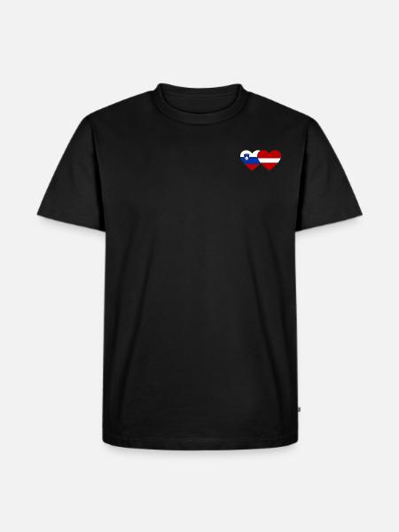 Slovenia Latvia Flag Heart - Men's Premium Organic T-Shirt - black