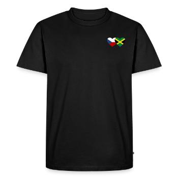 République tchèque Jamaïque Drapeau Coeur - T-shirt Premium bio Homme - noir - Devant - Nico (187cm)