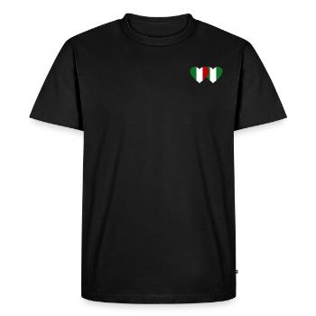 Italie Nigeria Drapeau Coeur - T-shirt Premium bio Homme - noir - Devant - Nico (187cm)