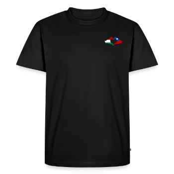 Hungary Taiwan Flag Hands Heart Shape - Men's Premium Organic T-Shirt - black - Front - Nico (187cm)