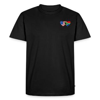 États-Unis, Afrique du Sud, drapeau, forme de coeur - T-shirt Premium bio Homme - noir - Devant - Nico (187cm)
