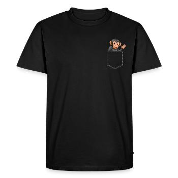 Pocket Monkey - Monkey Design - T-shirt Premium bio Homme - noir - Devant - Nico (187cm)