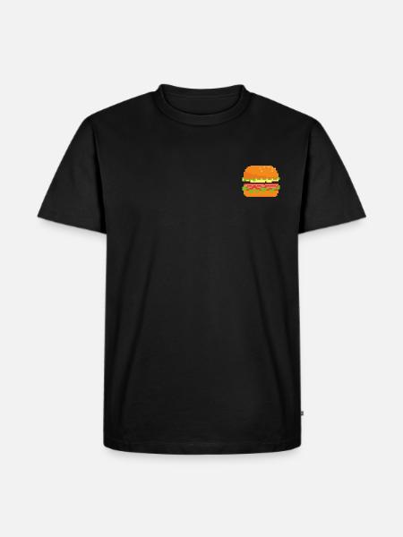 Pixel Burger - Männer Premium Bio T-Shirt - Schwarz