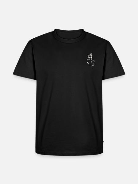 Lineart - woman back white - Men's Premium Organic T-Shirt - black