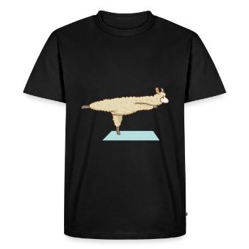 Alpagas lama Yoga Sport Drôle Gymnastique - T-shirt Premium bio Homme - noir - Devant - Nico (187cm)