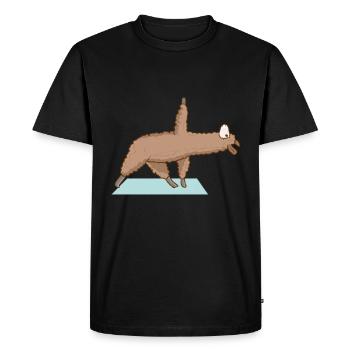 Alpagas lama Yoga Sport Drôle Gymnastique - T-shirt Premium bio Homme - noir - Devant - Nico (187cm)