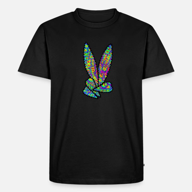 Peace - Männer Premium Bio T-Shirt - Schwarz
